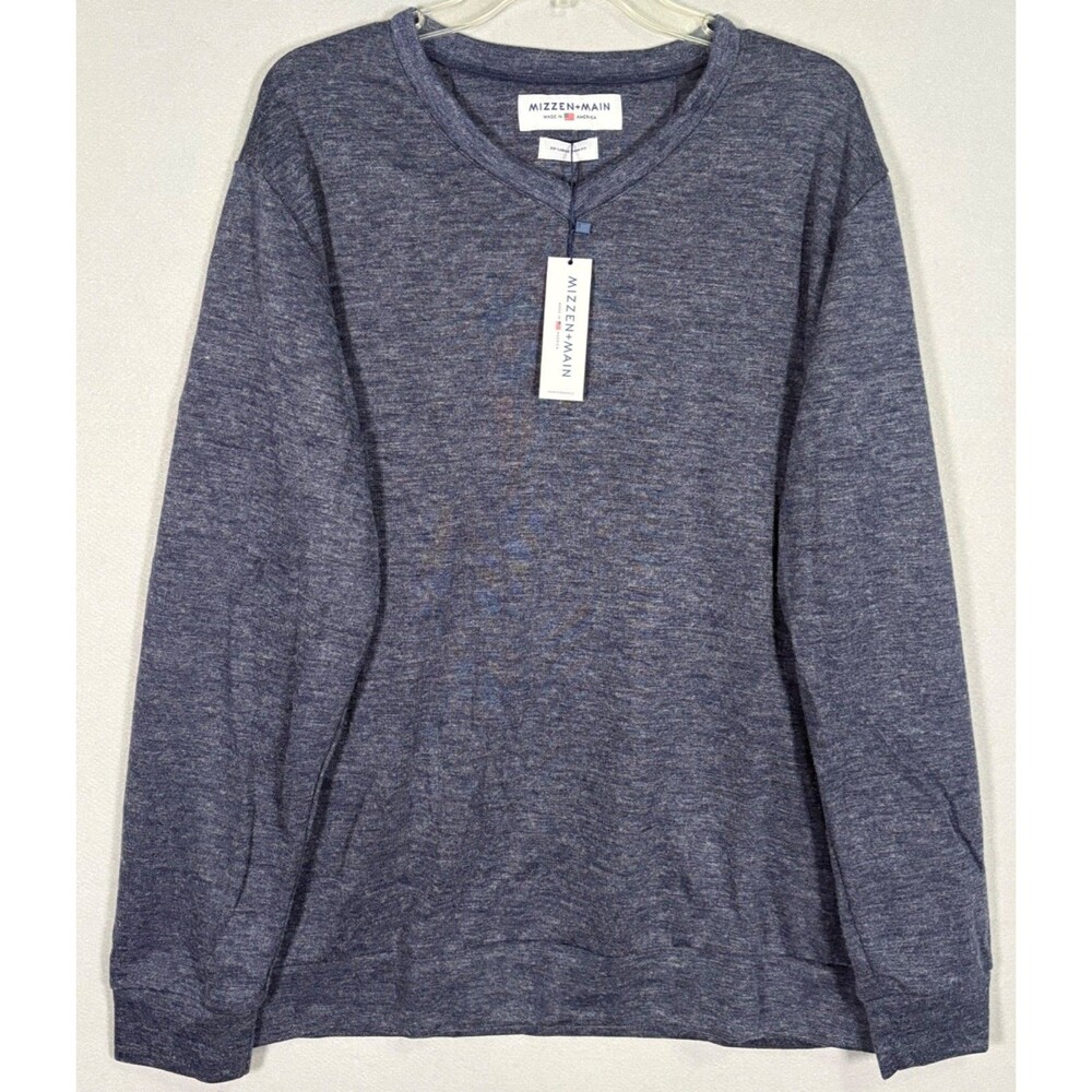 NWT Mizzen Main Sweater Mens XXL Blue Gray V-Neck Golf Preppy Trim Fit USA Made
